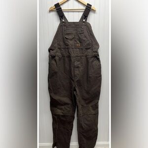 CAT‎ Workwear Duck Canvas Bib Overalls Sz 42/32 Brown